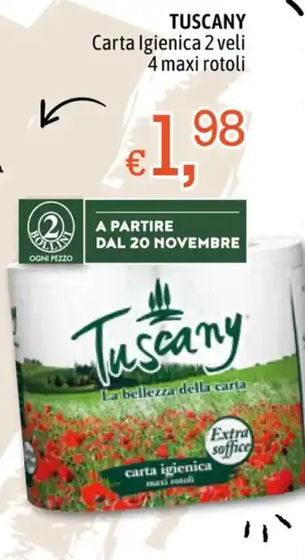 Famila Tuscany Carta Igienica 2 veli 4 maxi rotoli offerta