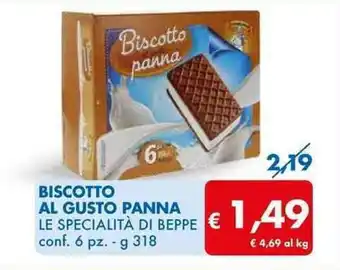 MD Discount BISCOTTO AL GUSTO PANNA LE SPECIALITÀ DI BEPPE conf. 6 pz. - g 318 offerta