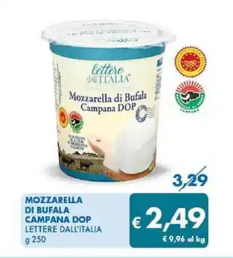 MD Discount MOZZARELLA DI BUFALA CAMPANA DOP LETTERE DALL'ITALIA g 250 offerta