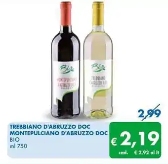 TREBBIANO D'ABRUZZO DOC MONTEPULCIANO D'ABRUZZO DOC BIO ml 750