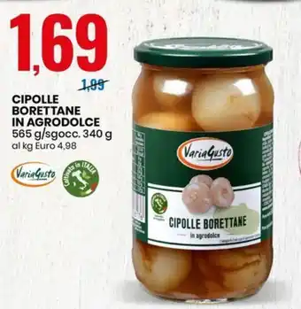 CIPOLLE BORETTANE IN AGRODOLCE 565 g/sgocc. 340 g