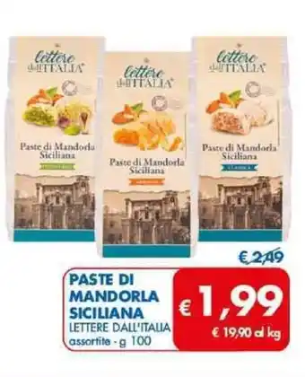 MD Discount PASTE DI MANDORLA SICILIANA LETTERE DALL'ITALIA assortite - g 100 offerta