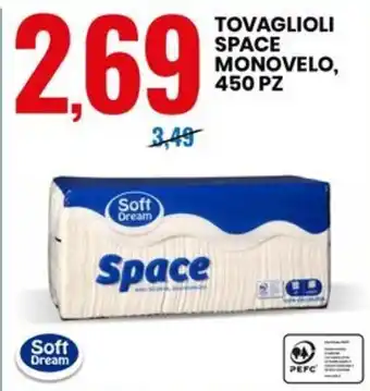 Eurospin TOVAGLIOLI SPACE MONOVELO, 450 PZ offerta