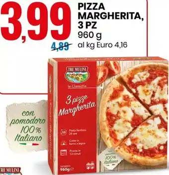 Eurospin PIZZA MARGHERITA, 3 PZ 960 g offerta