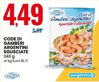 CODE DI GAMBERI ARGENTINI SGUSCIATE 240 g