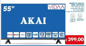 MD Discount SMART TV UHD 55" MOD. AKTV554J offerta