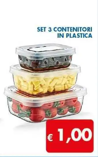 MD Discount SET 3 CONTENITORI IN PLASTICA offerta