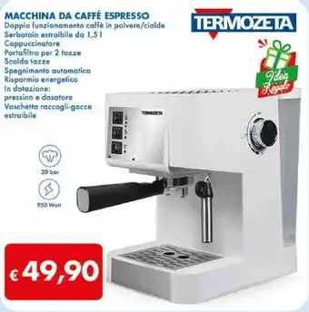 MD Discount TERMOZETA MACCHINA DA CAFFÉ ESPRESSO offerta