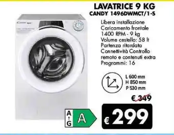 MD Discount LAVATRICE 9 KG CANDY 1496DWMCT/1-S offerta