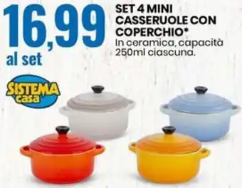 Eurospin SET 4 MINI CASSERUOLE CON COPERCHIO offerta