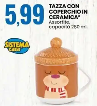 Eurospin TAZZA CON COPERCHIO IN CERAMICA offerta