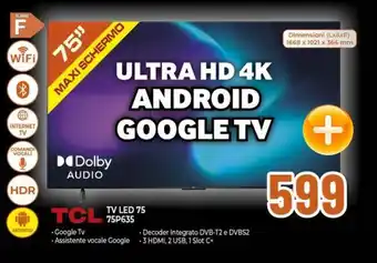 Expert TCL TV LED 75 75P635 offerta