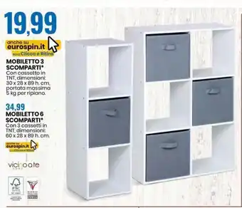 Eurospin MOBILETTO 6 SCOMPARTI 30 x 28 x 89 h cm offerta