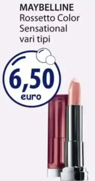 Acqua & Sapone MAYBELLINE Rossetto Color Sensational vari tipi offerta