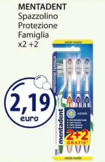 Acqua & Sapone MENTADENT Spazzolino Protezione Famiglia x2 +2 offerta
