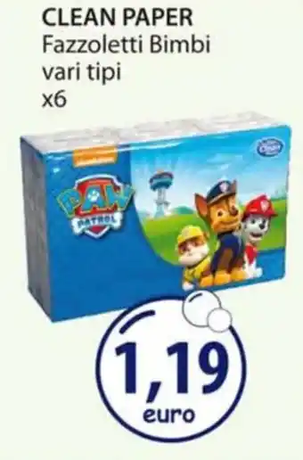 Acqua & Sapone CLEAN PAPER Fazzoletti Bimbi vari tipi x6 offerta