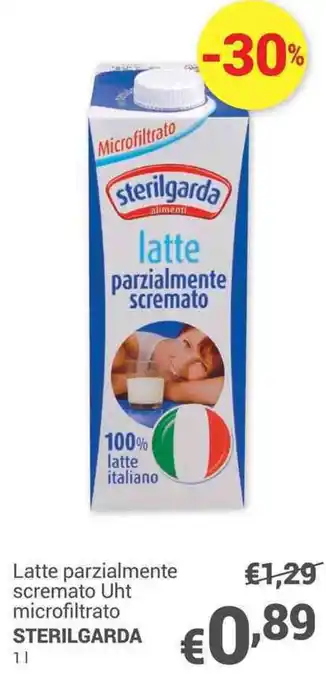 Unes Latte parzialmente scremato Uht microfiltrato STERILGARDA 1 l offerta