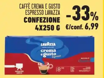 Conad Margherita CAFFÈ CREMA E GUSTO ESPRESSO LAVAZZA CONFEZIONE 4X250 G offerta