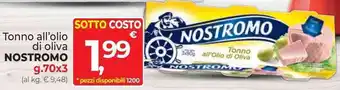 Supermercati Dok Tonno all'olio di oliva NOSTROMO g.70x3 offerta