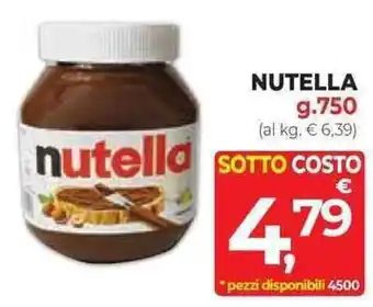 Supermercati Dok NUTELLA g.750 offerta