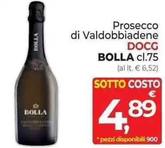 Supermercati Dok Prosecco di Valdobbiadene DOCG BOLLA cl.75 offerta