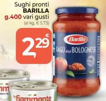 Supermercati Dok Sughi pronti BARILLA g.400 vari gusti offerta