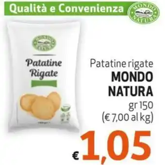 Maxi Family Patatine rigate MONDO NATURA gr 150 offerta