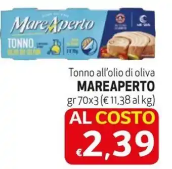 Tonno all'olio di oliva MAREAPERTO gr 70x3
