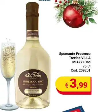 Spumante Prosecco Treviso VILLA MIAZZI Doc 75 CI