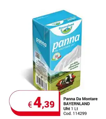 Centro Cash Panna Da Montare BAYERNLAND Uht 1 Lt offerta