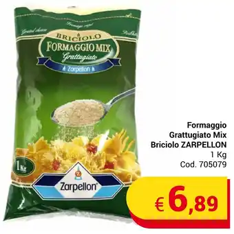 Centro Cash Formaggio Grattugiato Mix Briciolo ZARPELLON 1 Kg offerta