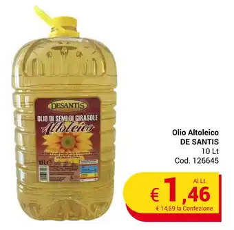 Centro Cash Olio Altoleico DE SANTIS 10 Lt offerta