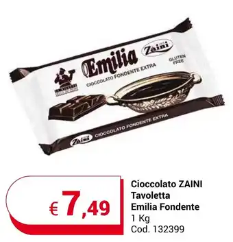 Centro Cash Cioccolato ZAINI Tavoletta Emilia Fondente 1 Kg offerta