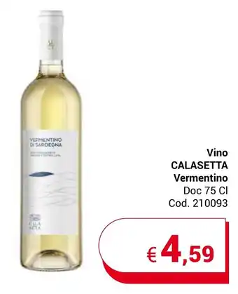 Vino CALASETTA Vermentino Doc 75 Cl