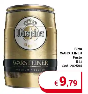Centro Cash Birra WARSTEINER Fusto 5 Lt offerta