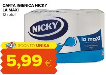 Tigre CARTA IGIENICA NICKY LA MAXI 12 rotoli offerta