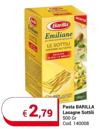 Centro Cash Pasta BARILLA Lasagne Sottili 500 Gr offerta