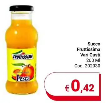 Centro Cash Succo Fruttissima Vari Gusti 200 ml offerta