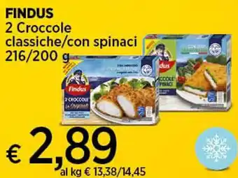 In Coop Findus 2 Croccole classiche/con spinaci 216/200 g offerta