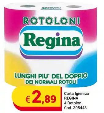 Centro Cash Carta Igienica REGINA 4 Rotoloni offerta