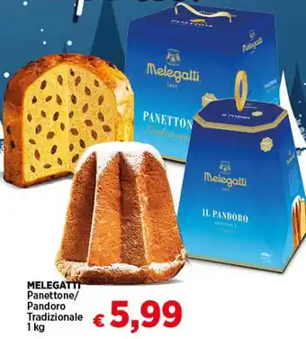 MELEGATTI Panettone/ Pandoro Tradizionale 1 kg