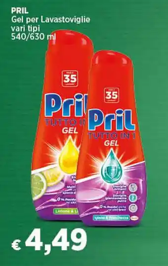 PRIL Gel per Lavastoviglie vari tipi 540/630 ml