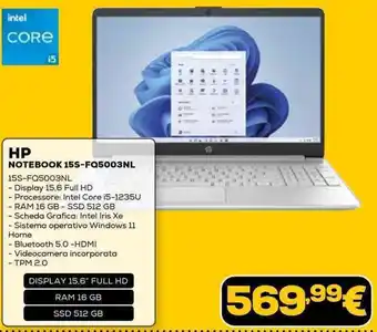 Euronics HP NOTEBOOK 15S-FQ5003NL offerta
