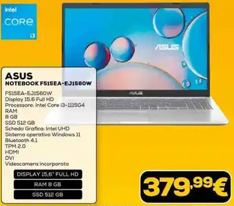 Euronics ASUS NOTEBOOK F515EA-EJ1560W offerta