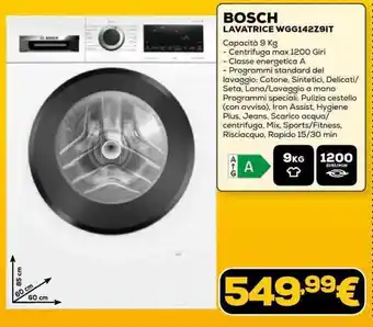Euronics BOSCH LAVATRICE WGG142Z9IT offerta
