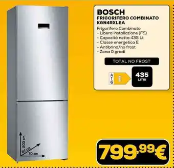 Euronics BOSCH FRIGORIFERO COMBINATO KGN49XLEA offerta