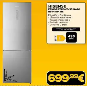 Euronics HISENSE FRIGORIFERO COMBINATO RB645N4BIE offerta