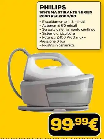 Euronics PHILIPS SISTEMA STIRANTE SERIES 2000 PSG2000/80 offerta
