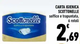 Conad City CARTA IGIENICA SCOTTONELLE soffice e trapuntata, 6 rotoli offerta