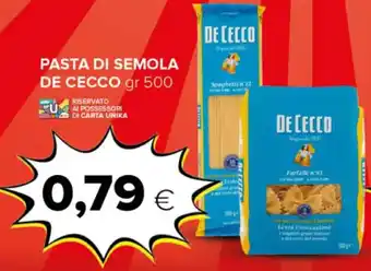 PASTA DI SEMOLA DE CECCO gr 500